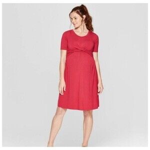 Isabel Maternity Ruched Pumila Rose‎ Dress